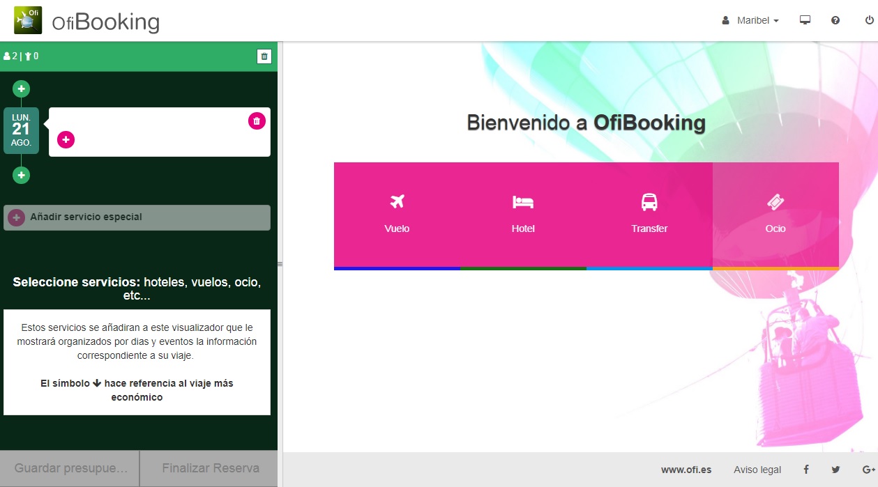 Bienvenida OfiBooking