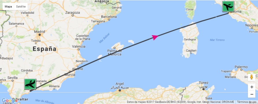 Mapa Búsqueda Vuelos OfiBooking