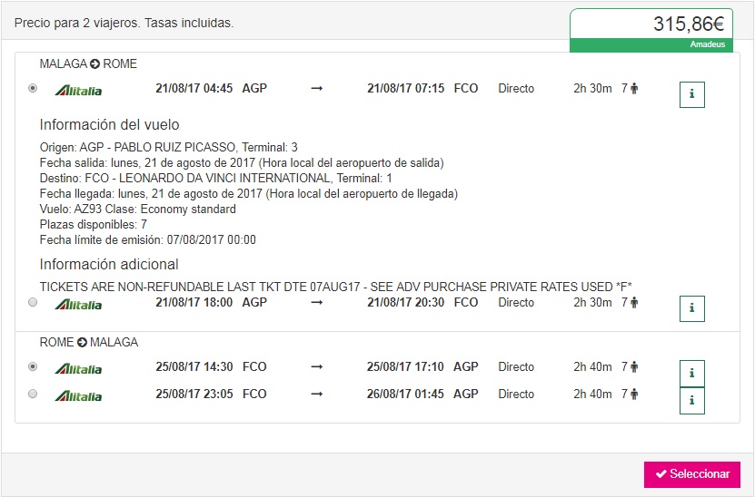 Resultados Vuelos OfiBooking